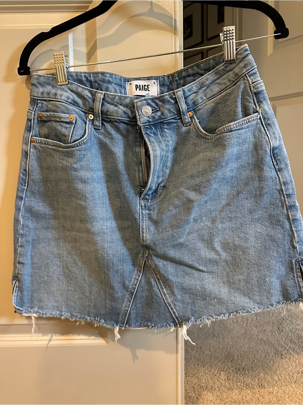 Paige Women’s Light Blue Denim Mini Skirt